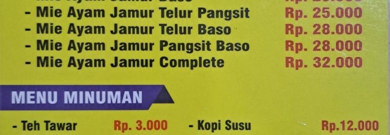 Mie Ayam Jamur Sumatra